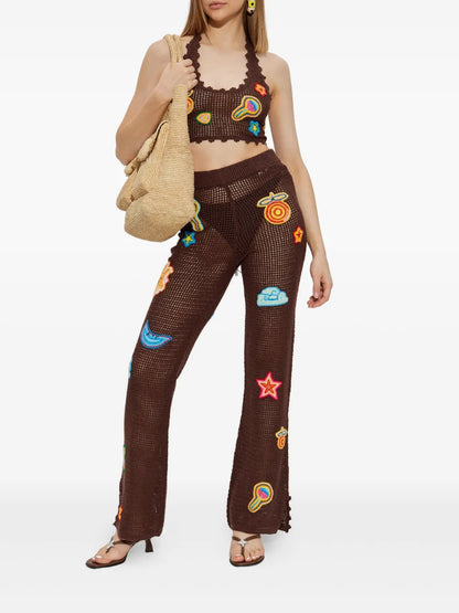 Crochet-Knit Trousers
