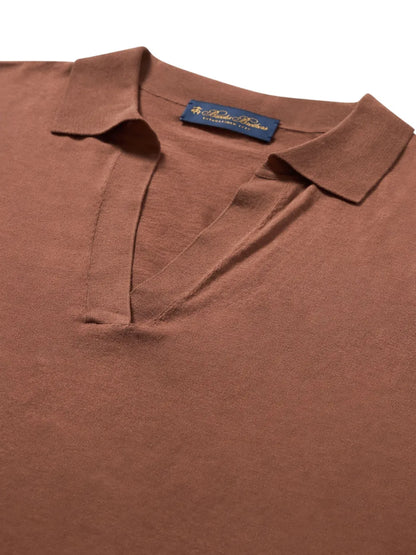 Cotton-Blend Polo Top
