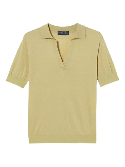 Cotton-Blend Polo Top