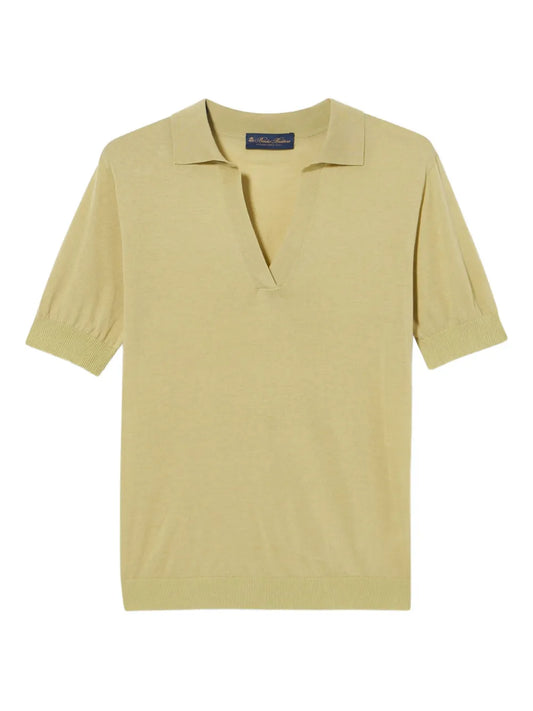 Cotton-Blend Polo Top