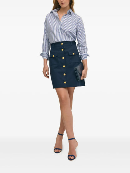 Button-Detail Mini Skirt