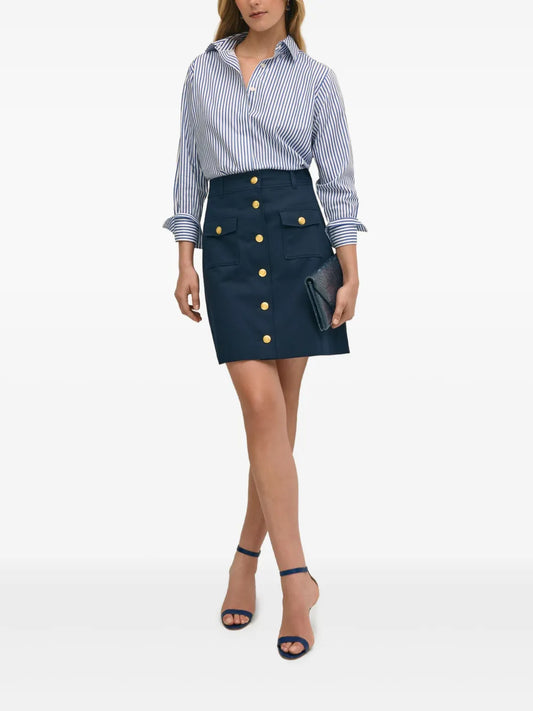 Button-Detail Mini Skirt