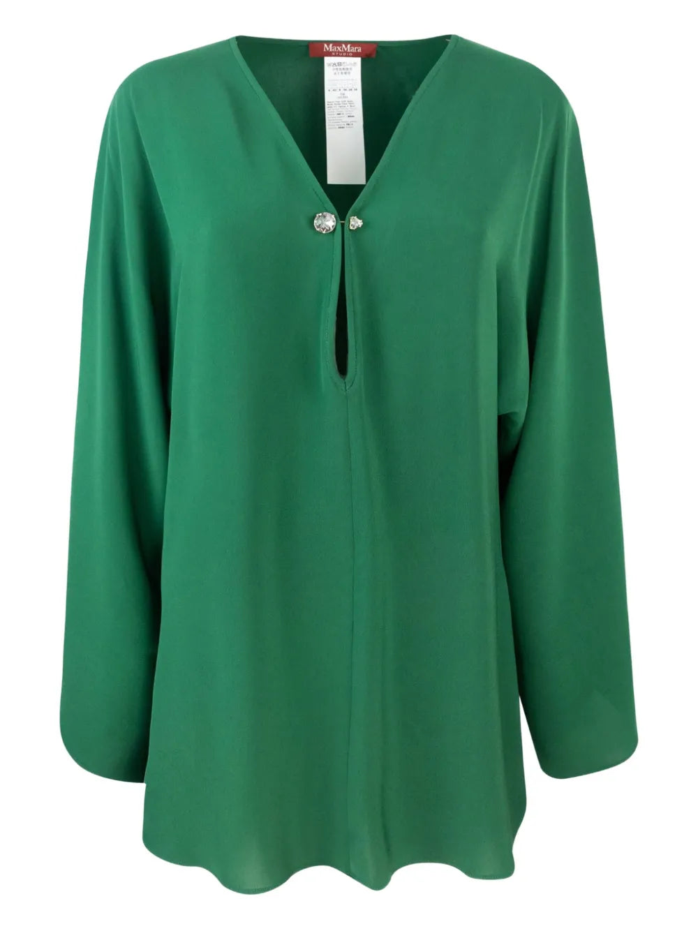 Umile Keyhole-Detail Long-Sleeve Blouse