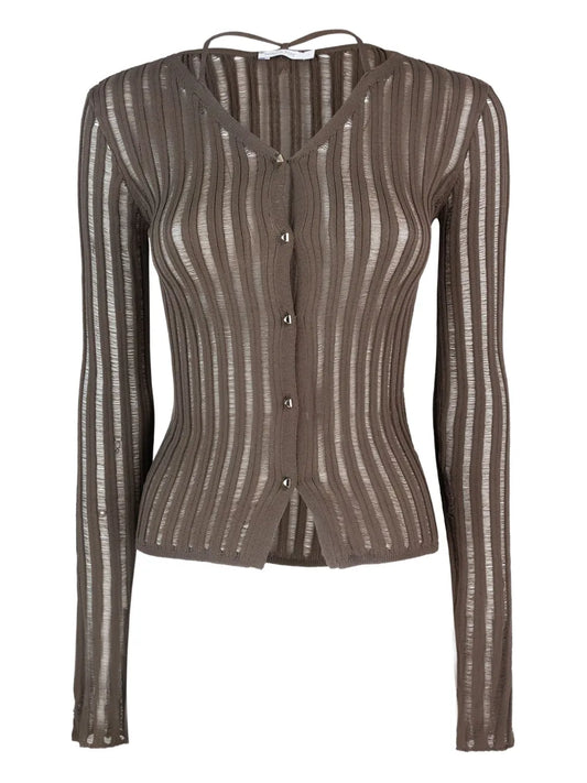 Ribbed Button-Up Cardigan