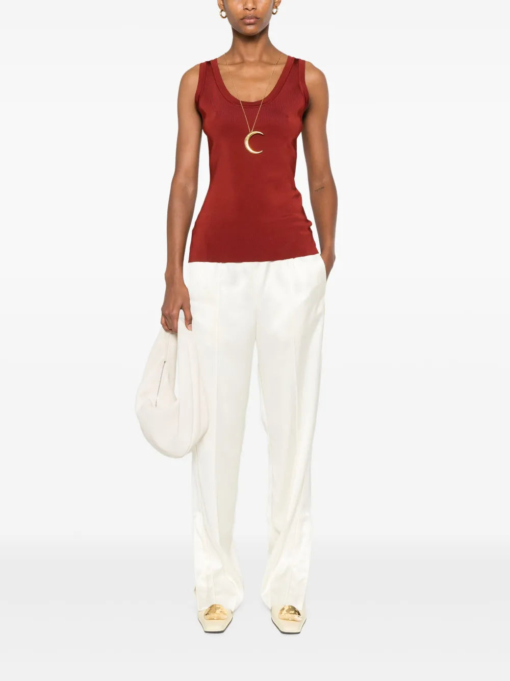 Elasticated Straight-Leg Trousers