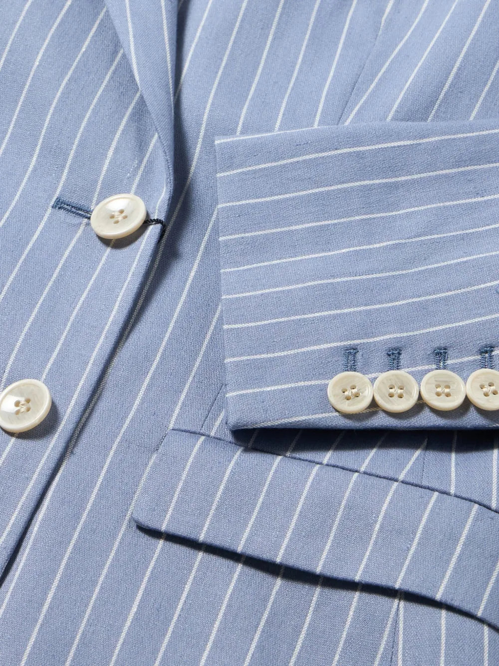 Pinstriped Linen-Blend Blazer