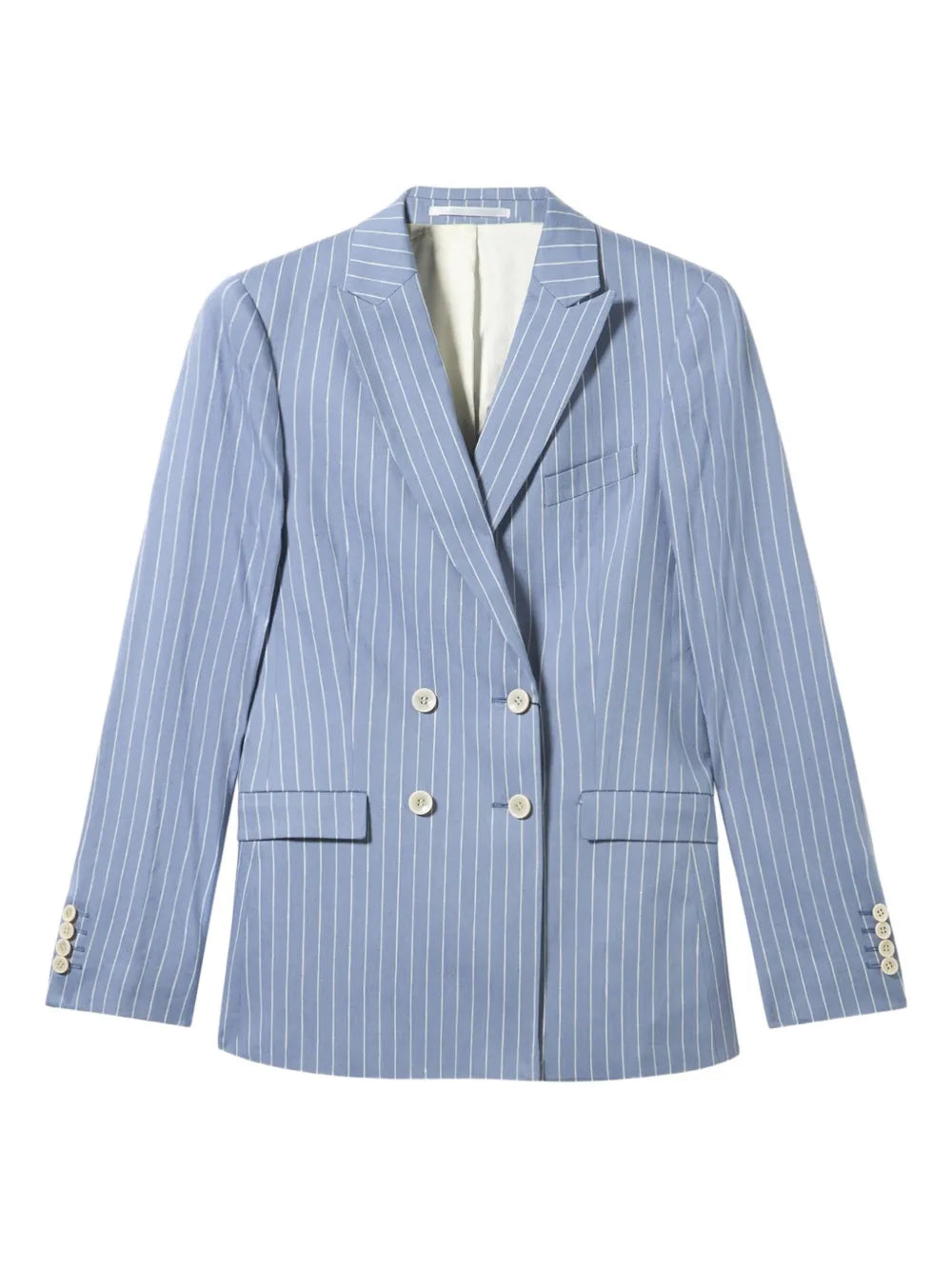 Pinstriped Linen-Blend Blazer