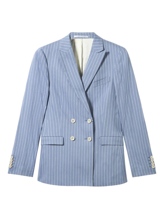 Pinstriped Linen-Blend Blazer