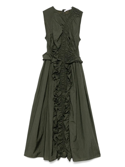 Ruched-Detailed Midi Dress