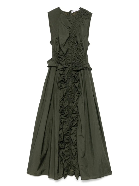 Ruched-Detailed Midi Dress