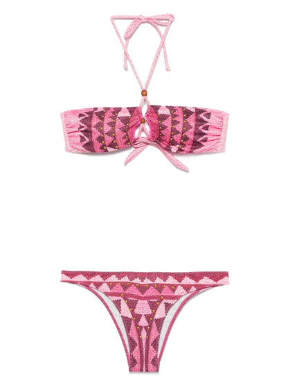 Bandeau-Style Studded Bikini