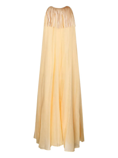 Fringe-Detail Maxi Dress