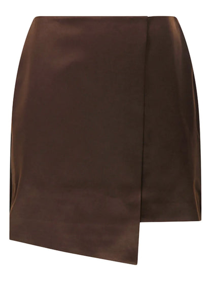 Raye Asymmetric Satin Mini Skirt