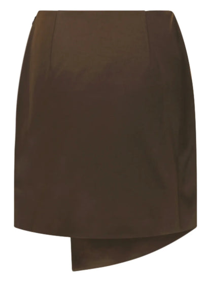 Raye Asymmetric Satin Mini Skirt
