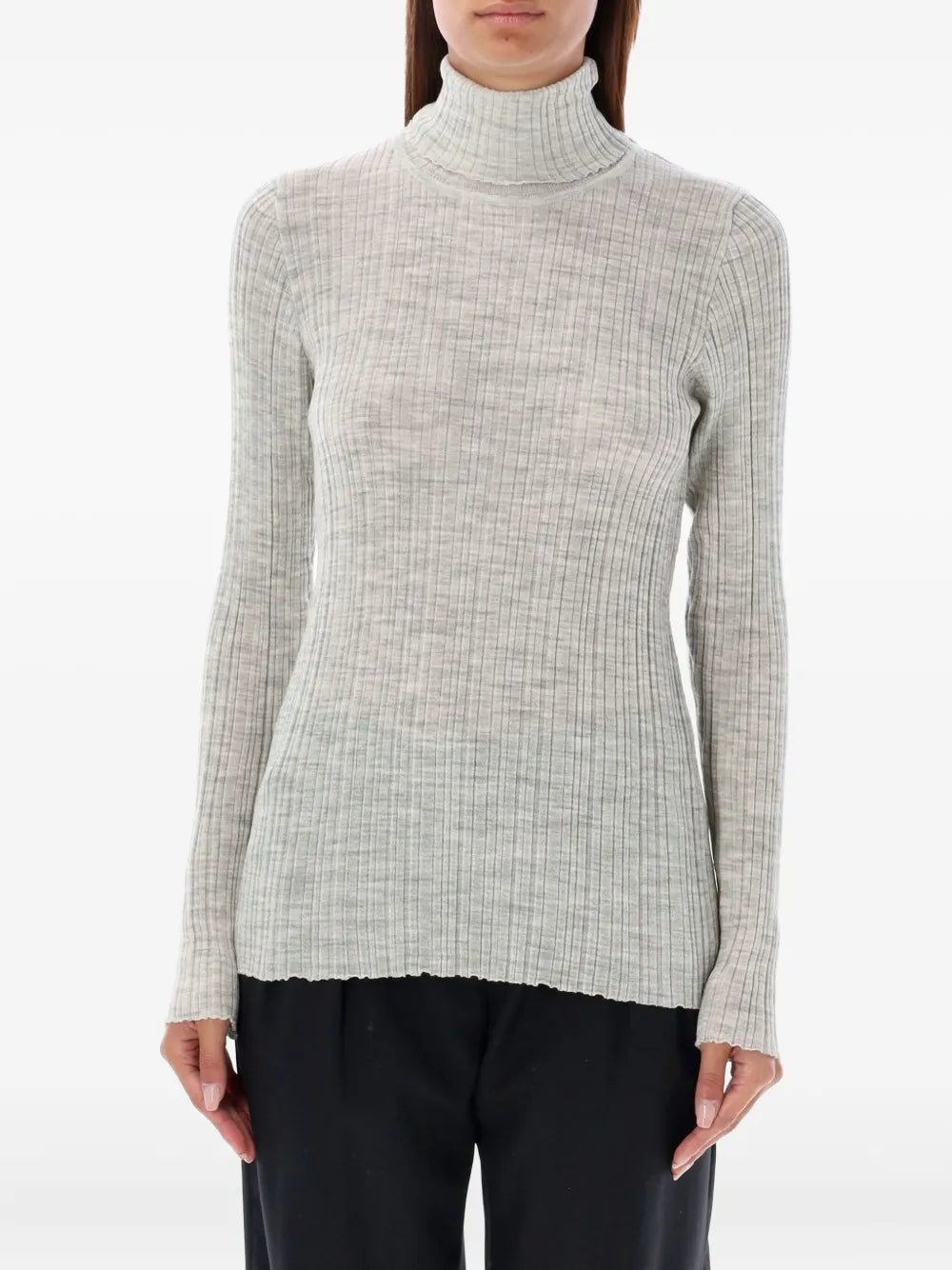 Roll-Neck Ribbed Sweater