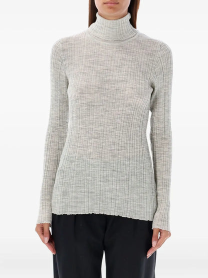 Roll-Neck Ribbed Sweater