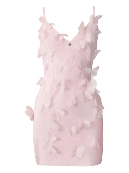 Butterfly-Embellished Mini Dress