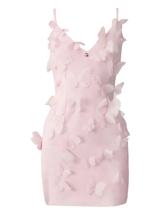 Butterfly-Embellished Mini Dress