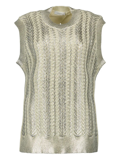 Textured-Knit Sleeveless Top