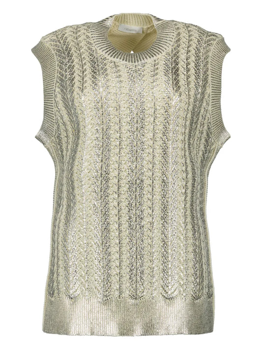 Textured-Knit Sleeveless Top