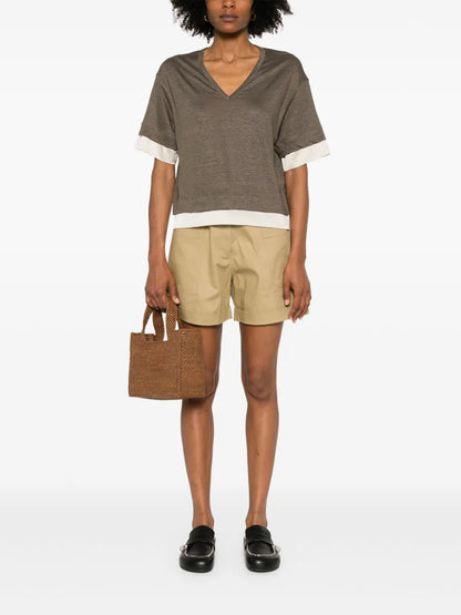 Twill Cotton Piedye Shorts