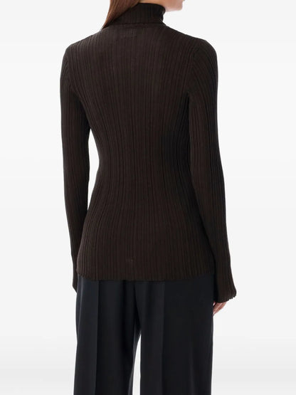 Roll-Neck Ribbed Sweater