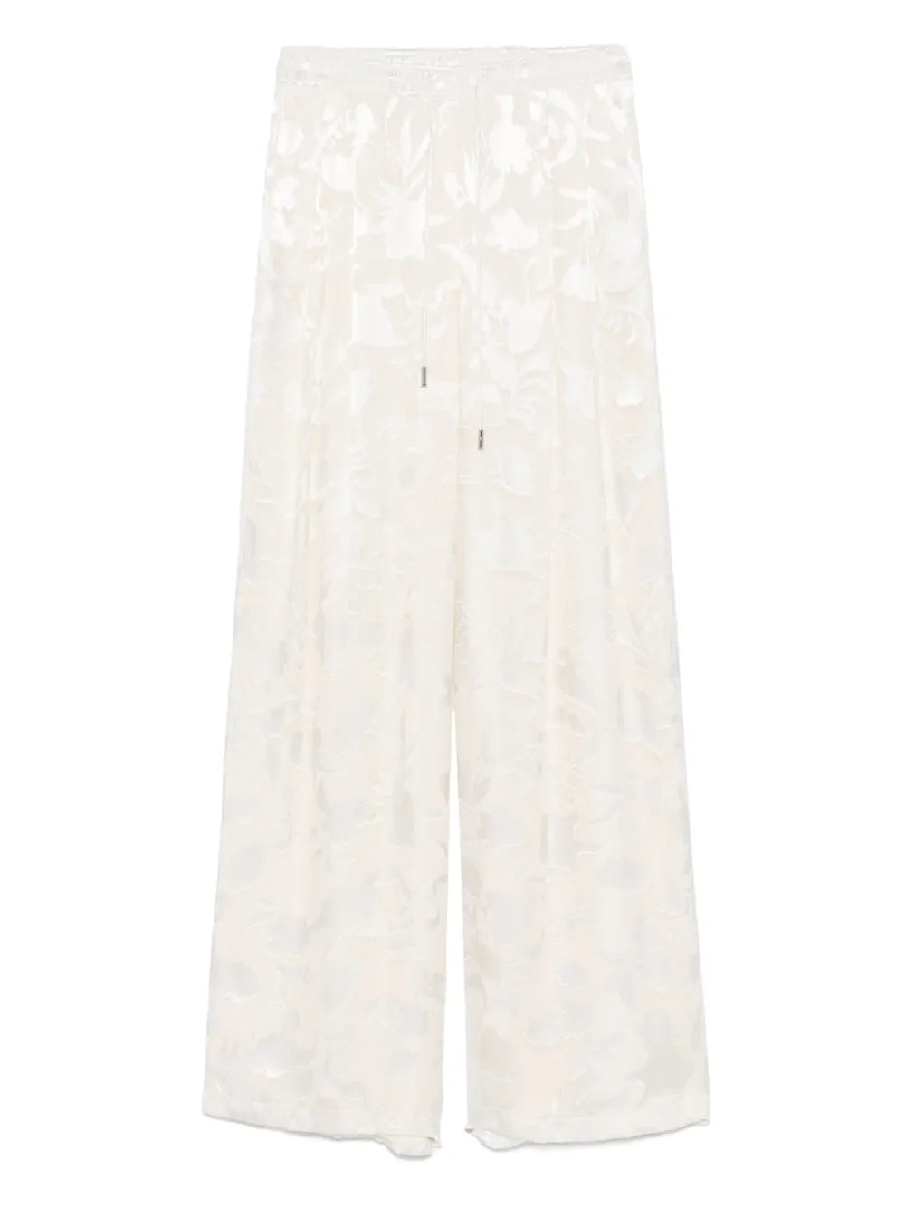 Floral-Jacquard Trousers