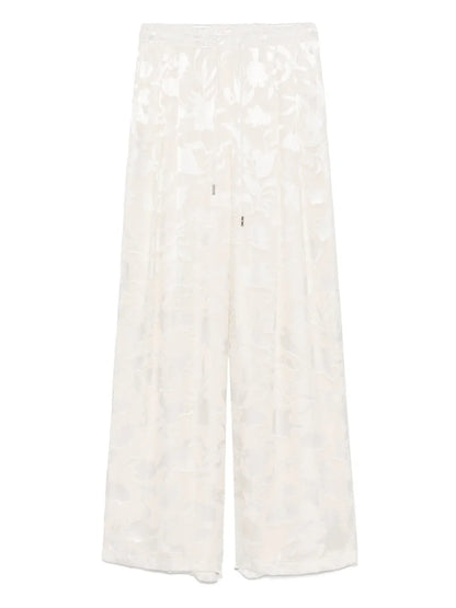 Floral-Jacquard Trousers