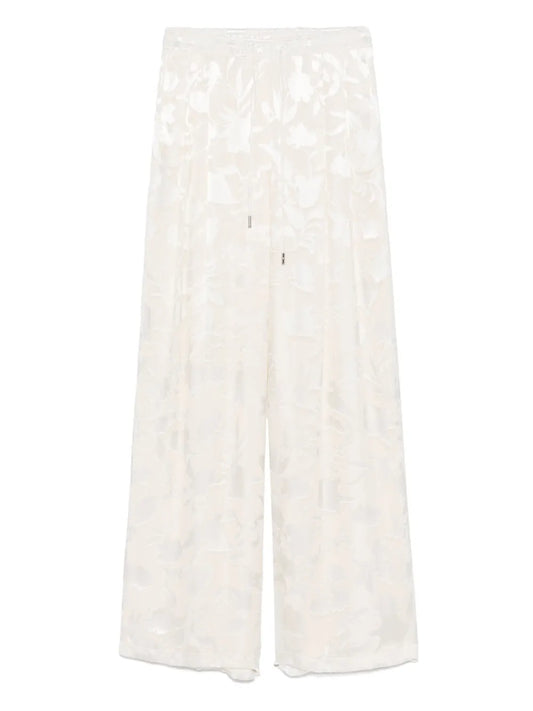 Floral-Jacquard Trousers