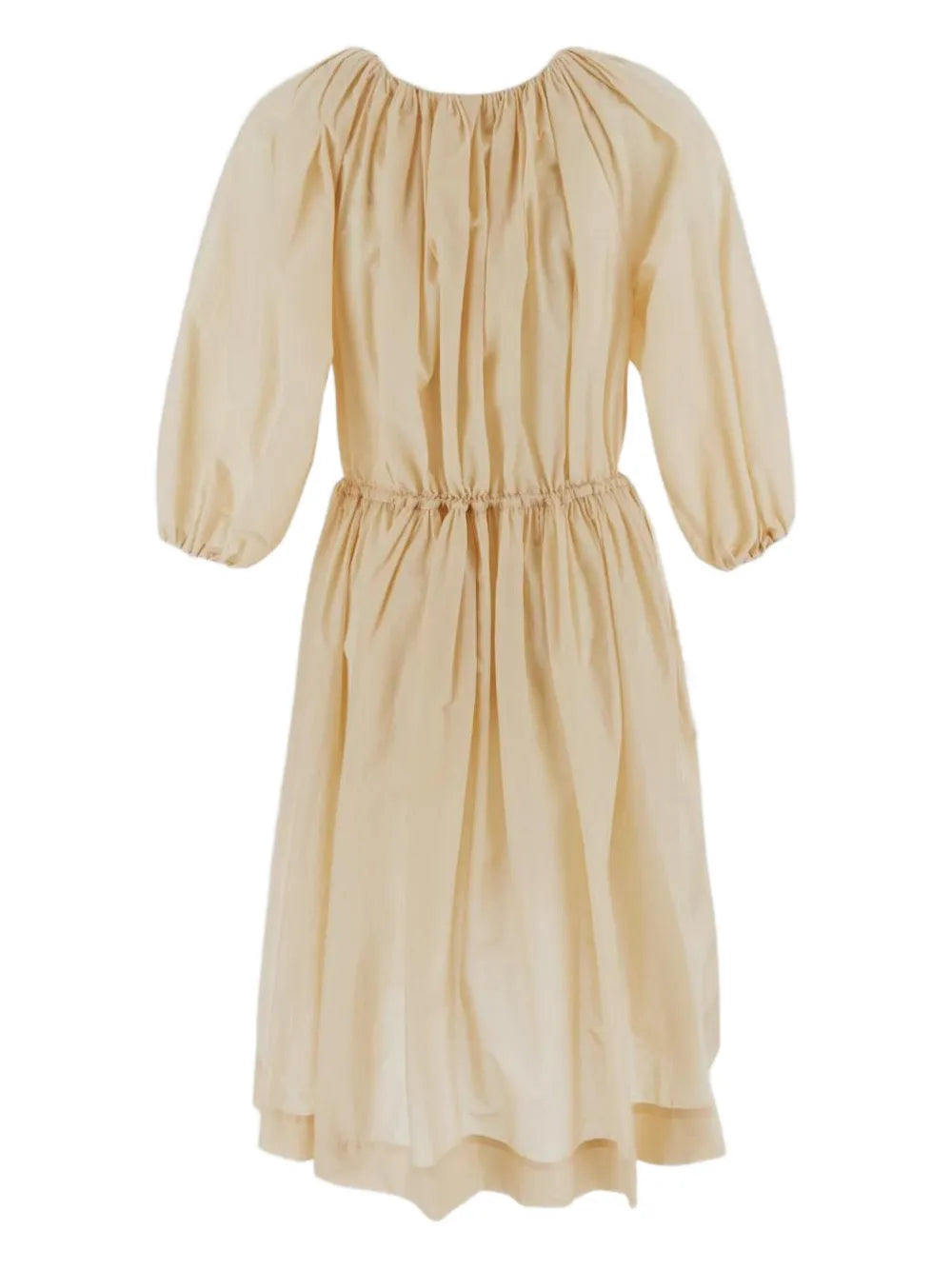 Pleat-Detail Midi Dress
