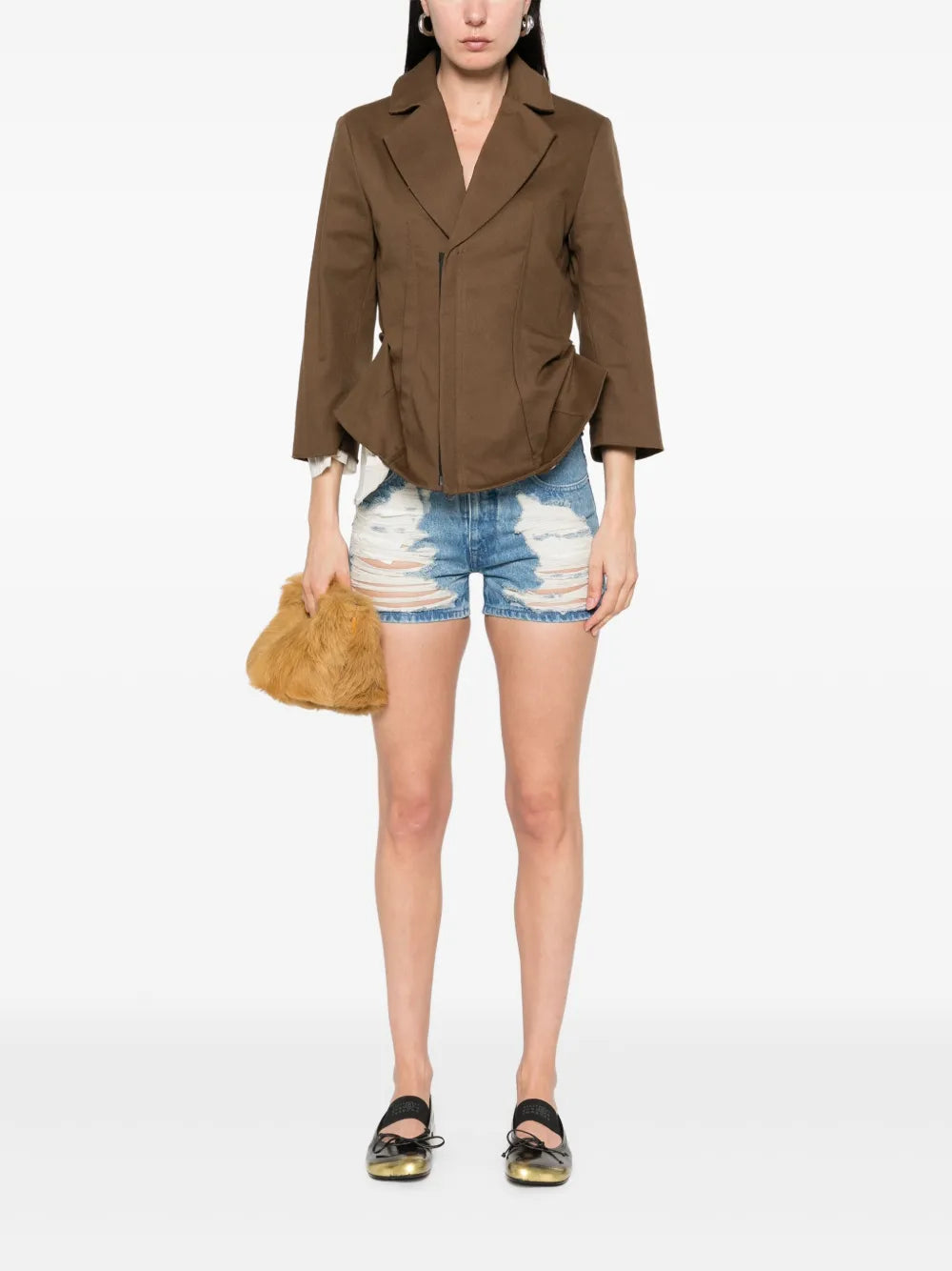 Ripped Denim Shorts