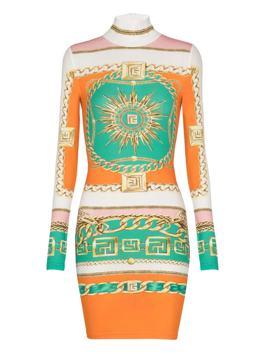 Graphic-Print Bodycon Dress