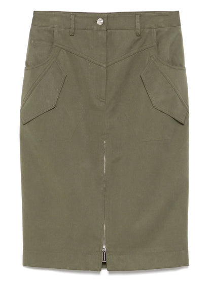 Gabardine Midi Skirt