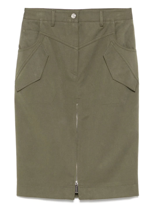 Gabardine Midi Skirt