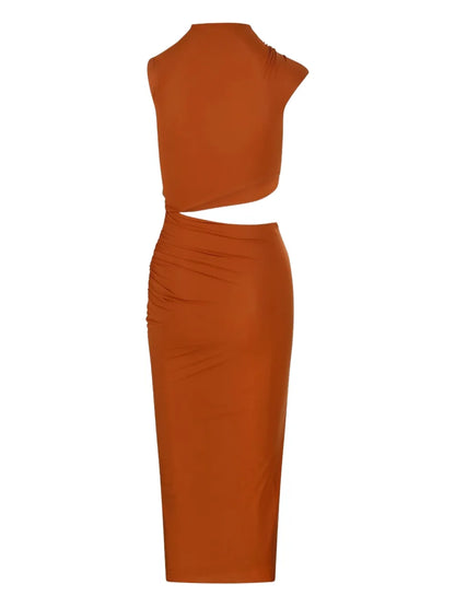 Musia Asymmetrical Cut-Out Midi Dress