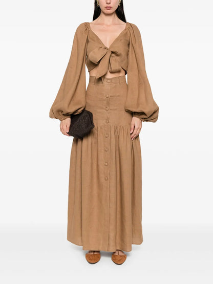 Linen Midi Skirt