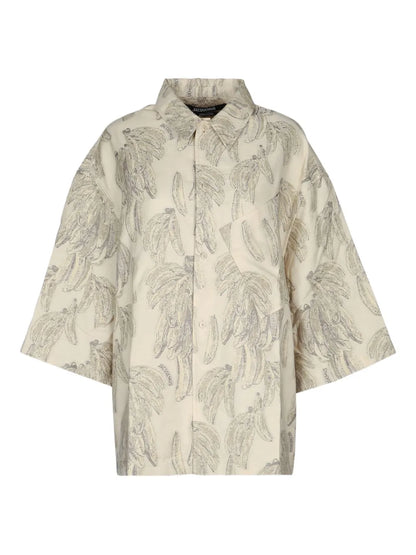 Banana-Print Oversized Shirt