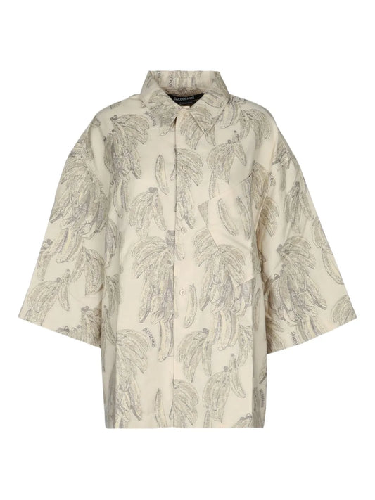 Banana-Print Oversized Shirt