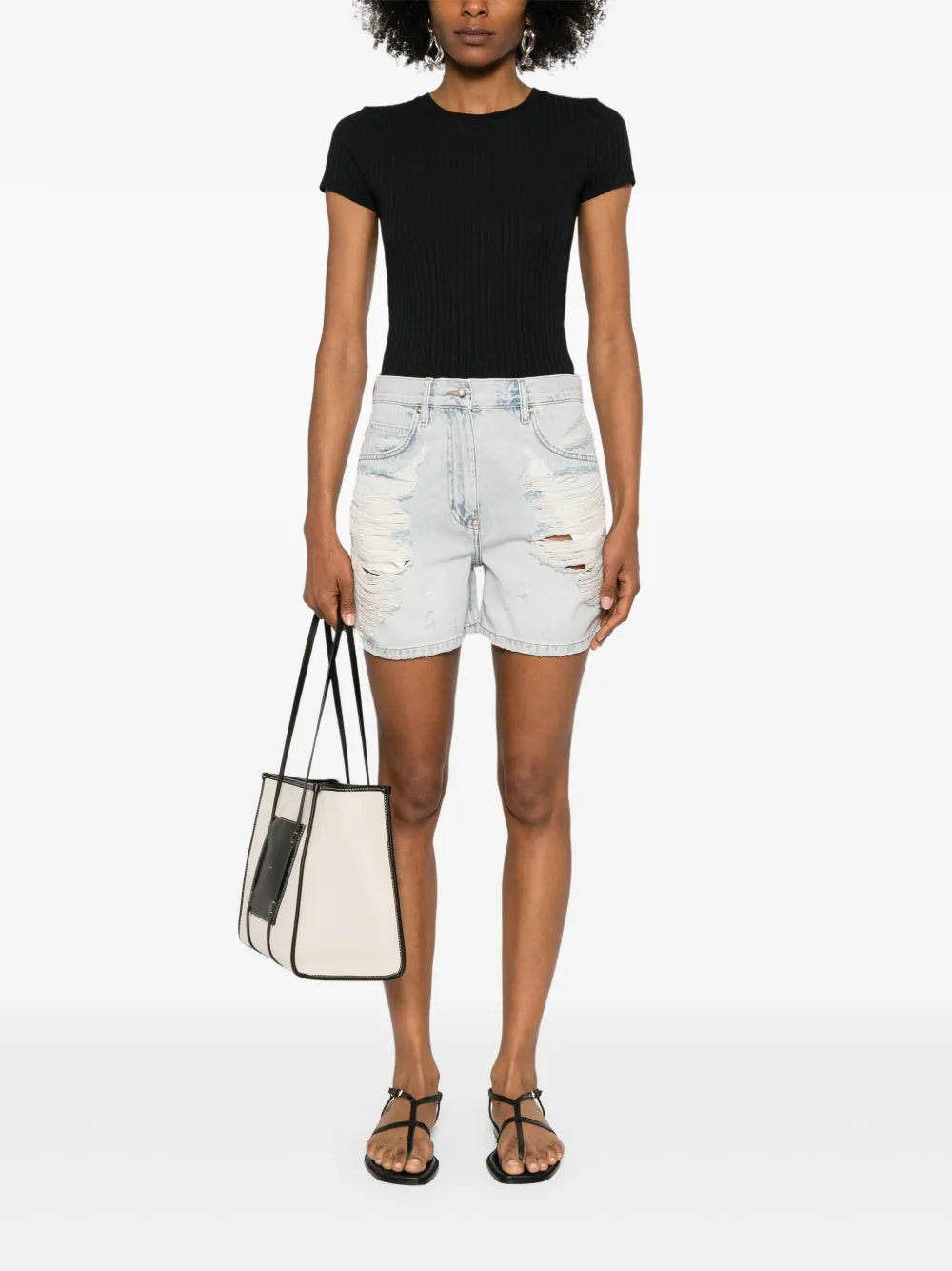 Ripped Denim Shorts