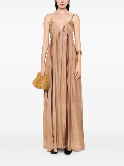 Stripe-Detail Maxi Dress