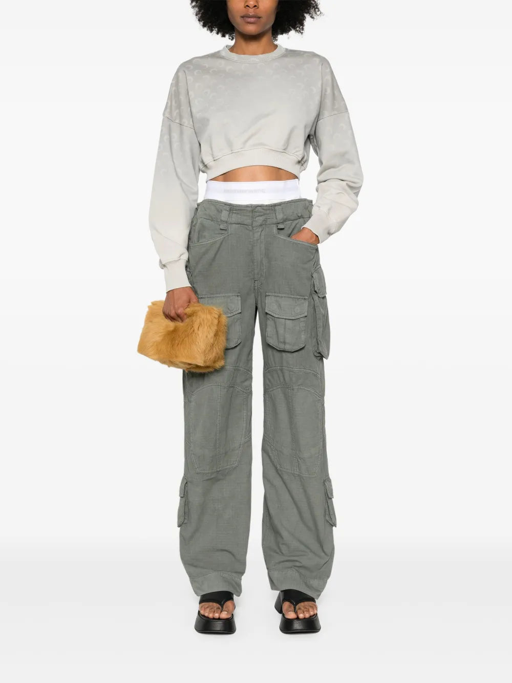 Moon Fleece Cropped Sweatshirt