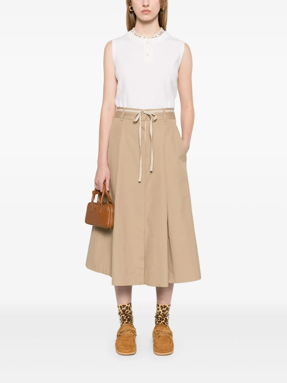 Cotton Midi Skirt