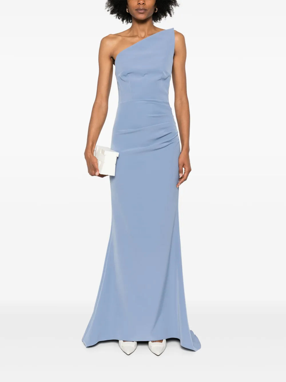 Asymmetric-Neck Maxi Dress