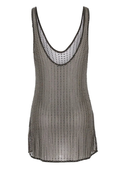 Stud-Embellished Mini Dress