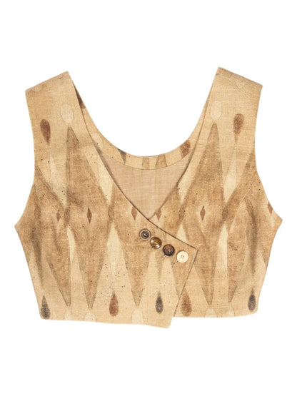 Floral-Print Vest