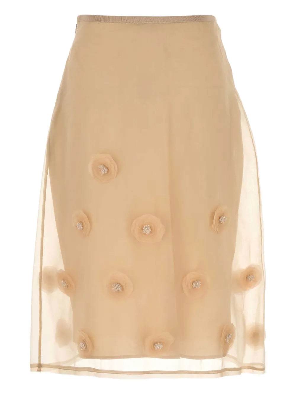 Ombrosa Floral-Embellished Midi Skirt