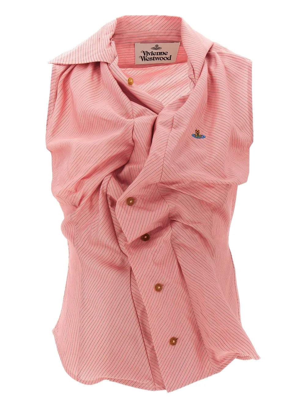 Drunken Draped-Detail Sleeveless Blouse
