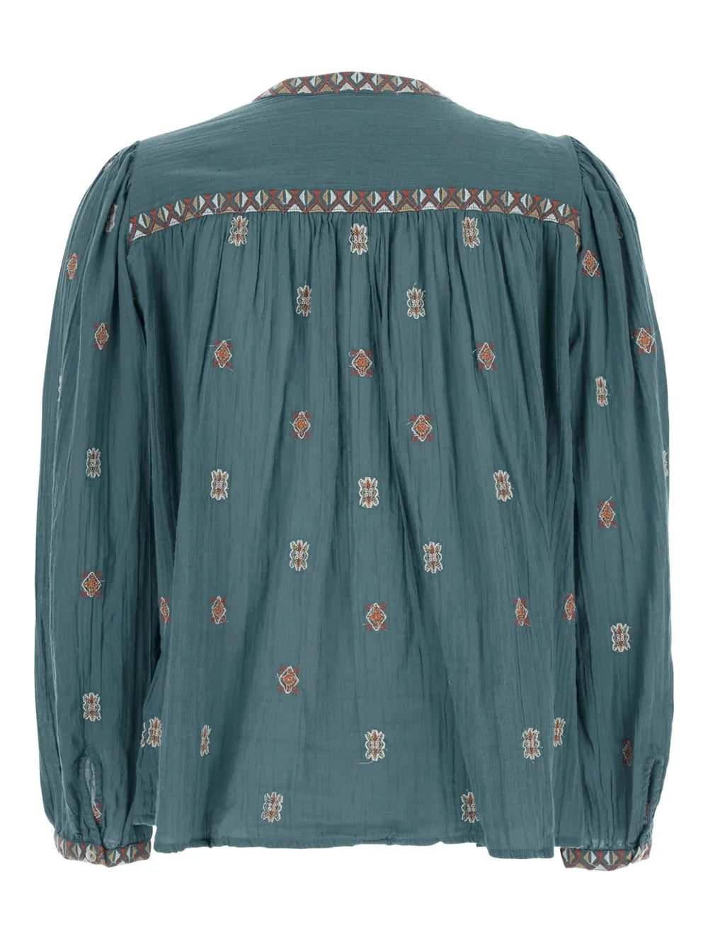Daphne Embroidered Button-Up Blouse