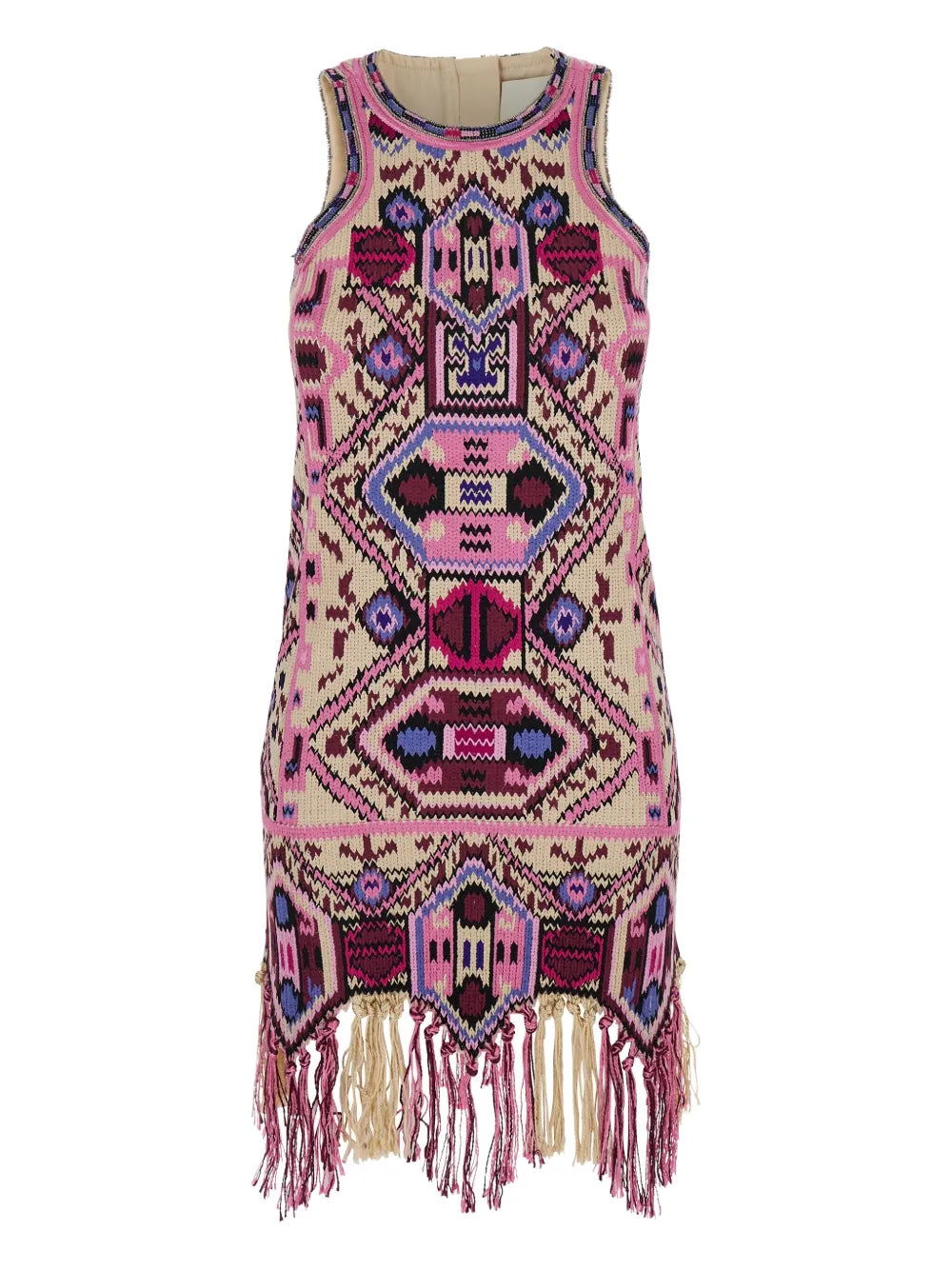 Embroidered Fringed Dress