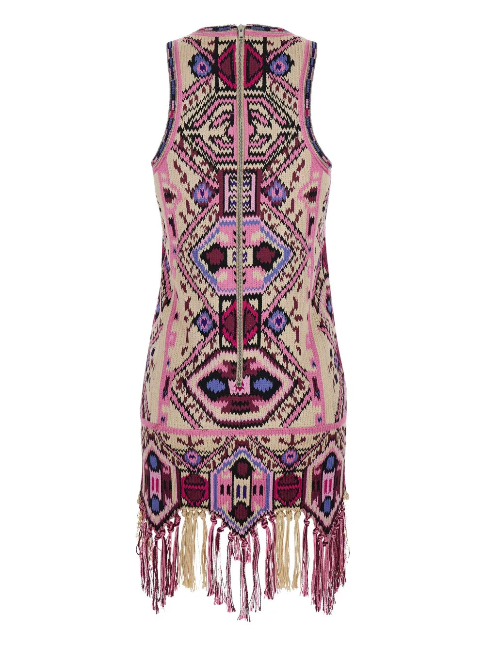 Embroidered Fringed Dress